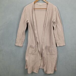 Another Reason Cardigan Sweater Womens Medium Pink Knit Open Front Side‎ Slit